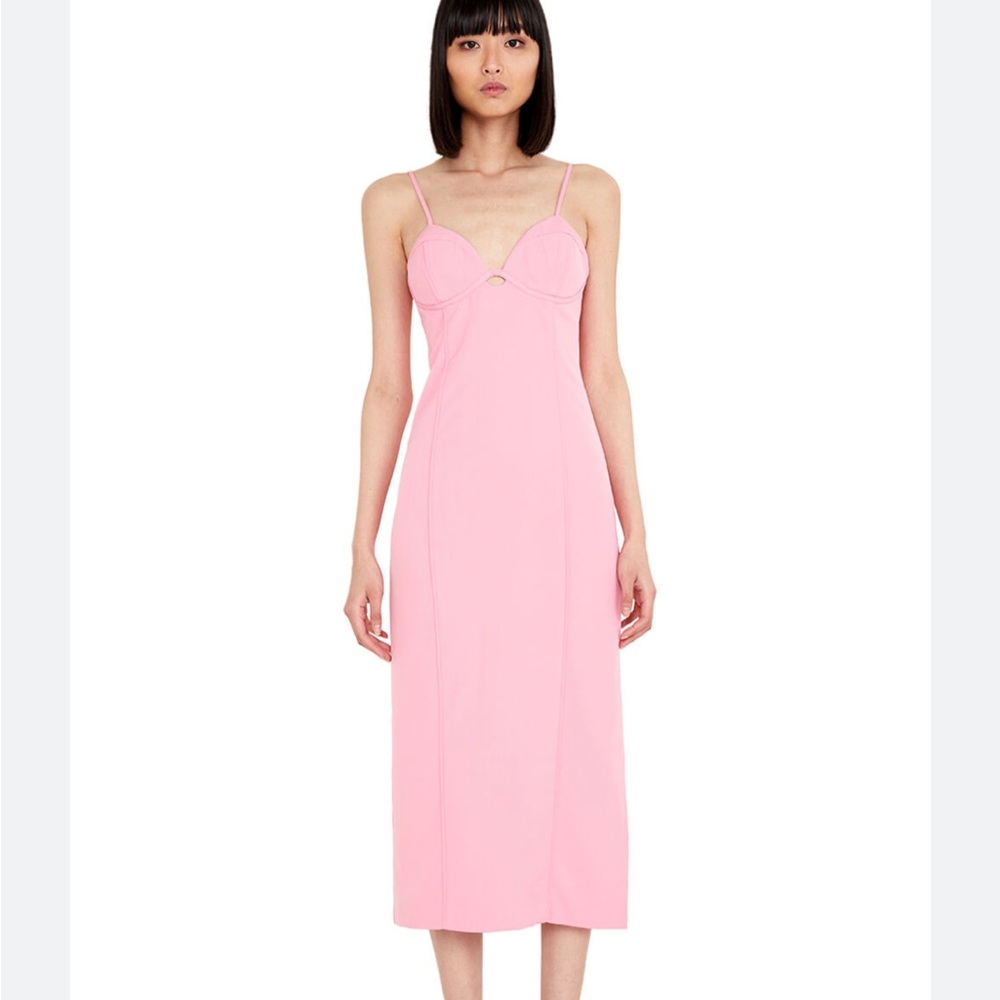 bardot tailored midi dress pink sorbet - Picture 2 of 5